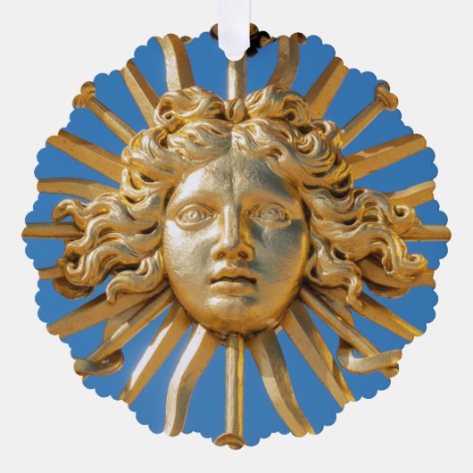 Sun King op Golden gate van Versailles castle Ornament Kaart (Voorkant)
