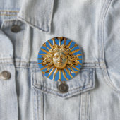 Sun King op Golden gate van Versailles castle Ronde Button 7,6 Cm (In situ)