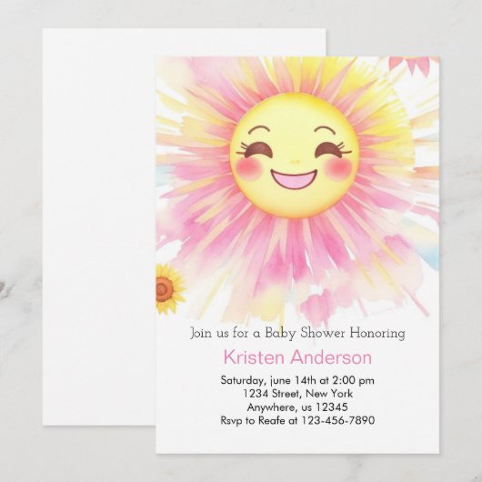 Sun-Kiss Een Kleine Ray van Zonneschijn Meisje Bab Kaart (Voorkant / Achterkant)