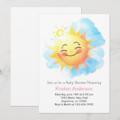 Sun-Kissed Blessings Sunshine Meisje Baby shower Kaart (Voorkant / Achterkant)