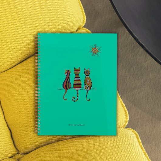 Sun-Kissed Cat Trio Gepersonaliseerde Planner