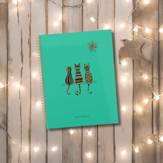 Sun-Kissed Cat Trio Gepersonaliseerde Planner