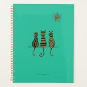 Sun-Kissed Cat Trio Gepersonaliseerde Planner (Voorkant)