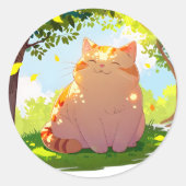 Sun-Kissed Chubby Cat Sticker (Voorkant)