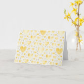 Sun-Kissed Citrine Watercolor Hearts Kaart (Gele Bloem)