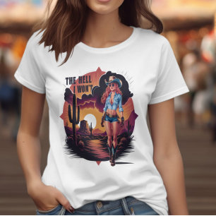 Sun-kissed Cowgirl: een portret van moed T-shirt