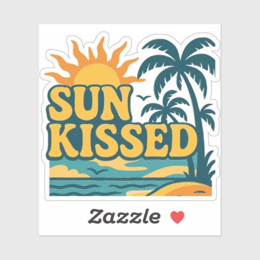 Sun Kissed Esthetische Sticker - Retro Summer Vibe (Vel)