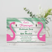 Sun Kissed Flamingo Bachelorette Party Uitnodiging (Staand voorkant)