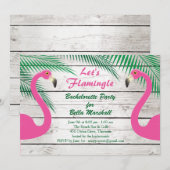 Sun Kissed Flamingo Bachelorette Party Uitnodiging (Voorkant / Achterkant)