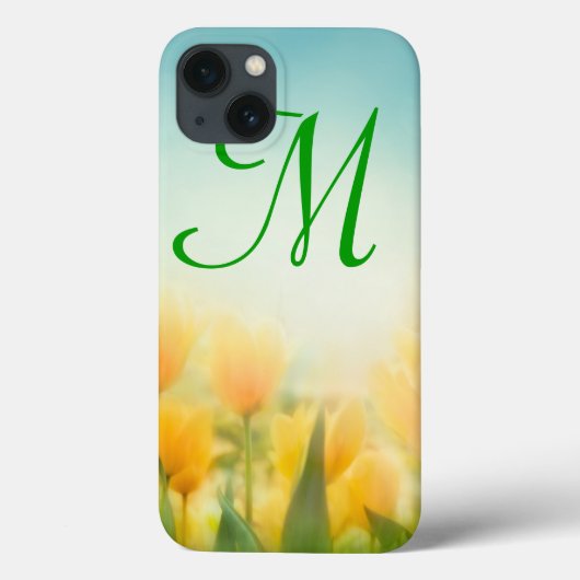 Sun Kissed Gele Tulpen Monogram IPAD Case (Achterkant)
