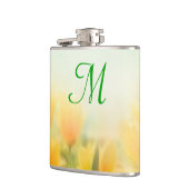 Sun Kissed Gele Tulpen Monogram Whiskey Flask Heupfles (Links)