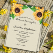 Sun-Kissed geloften: Zonnebloem bruiloft uitnodigi Kaart