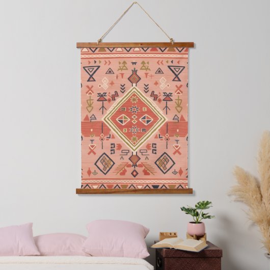 Sun-Kissed Hand-Drawn Moroccan Tribal Art Hangend Wandkleed (Slaapkamer)