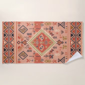 Sun-Kissed Hand-Drawn Moroccan Tribal Art Strandlaken (Voorkant)