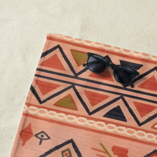 Sun-Kissed Hand-Drawn Moroccan Tribal Art Strandlaken