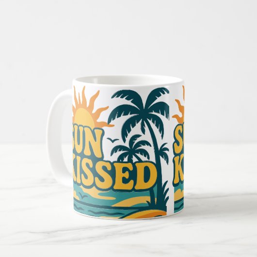 Sun Kissed Mok - Retro esthetische zomervibes (Voorkant links)