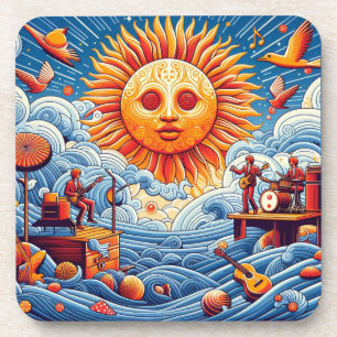 Sun-Kissed Ocean Jam: levendige muziekfestival kun Bier Onderzetter