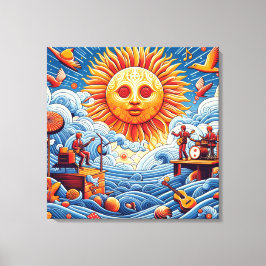 Sun-Kissed Ocean Jam: levendige muziekfestival kun Canvas Afdruk