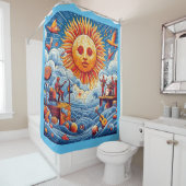 Sun-Kissed Ocean Jam: levendige muziekfestival kun Douchegordijn (In situ)