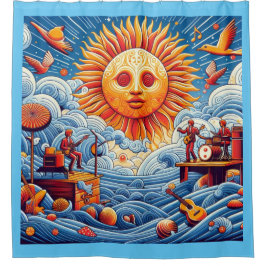 Sun-Kissed Ocean Jam: levendige muziekfestival kun Douchegordijn