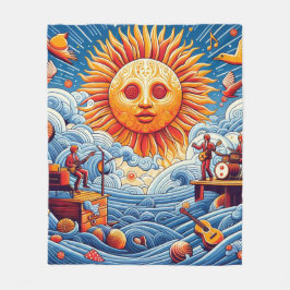 Sun-Kissed Ocean Jam: levendige muziekfestival kun Fleece Deken