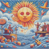 Sun-Kissed Ocean Jam: levendige muziekfestival kun Sticker (Voorkant)