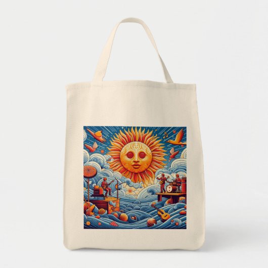 Sun-Kissed Ocean Jam: levendige muziekfestival kun Tote Bag (Voorkant)