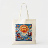 Sun-Kissed Ocean Jam: levendige muziekfestival kun Tote Bag (Voorkant)