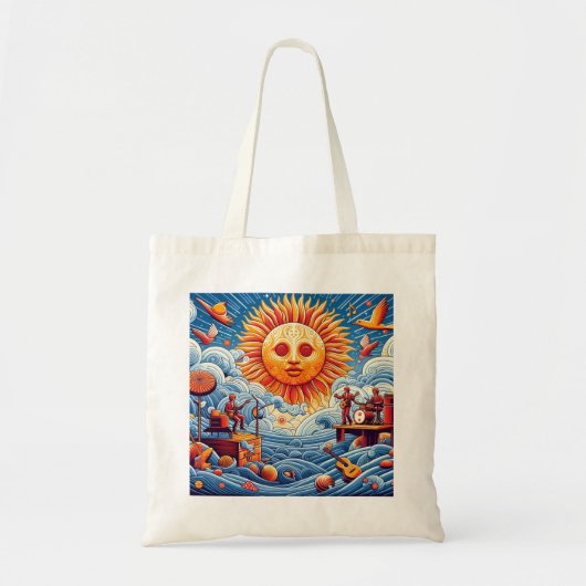 Sun-Kissed Ocean Jam: levendige muziekfestival kun Tote Bag (Voorkant)