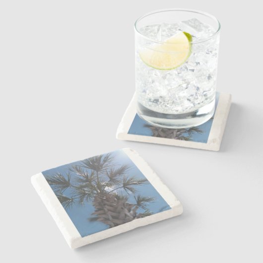 Sun-Kissed Palm Tree Stone Coaster – Palm Blessing Stenen Onderzetter (Zijkant)