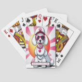 Sun-kissed poedel in roze monogram Kinder match sp Pokerkaarten (Achterkant)