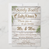 Sun Kissed Sandy Toes Salty Kisses Bruiloft Uitnod Kaart (Voorkant)