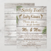 Sun Kissed Sandy Toes Salty Kisses Bruiloft Uitnod Kaart (Voorkant / Achterkant)