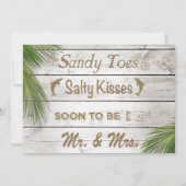 Sun Kissed Sandy Toes Salty Kisses Couple's Douche Kaart (Voorkant)
