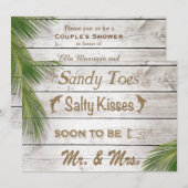 Sun Kissed Sandy Toes Salty Kisses Couple's Douche Kaart (Voorkant / Achterkant)