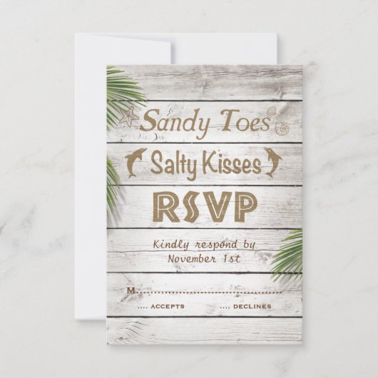 Sun Kissed Sandy Toes Salty Kisses RSVP (Voorkant)