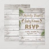 Sun Kissed Sandy Toes Salty Kisses RSVP (Voorkant / Achterkant)