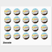 Sun-kissed Shores: Avondharmonie Ronde Sticker (Vel)
