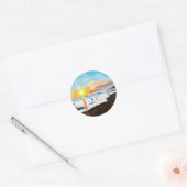 Sun-kissed Shores: Avondharmonie Ronde Sticker (Envelop)