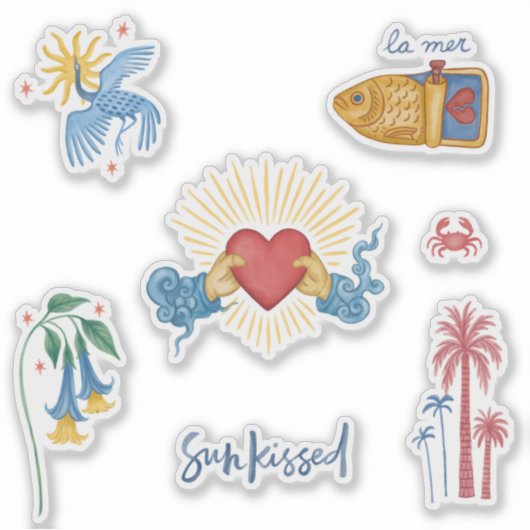Sun Kissed Sticker Blad – Mystiek Mini Art Piece (Voorkant)
