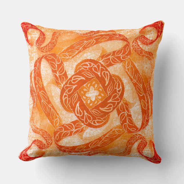 Sun-Kissed Swirl Knot Pattern Kussen (Voorkant)
