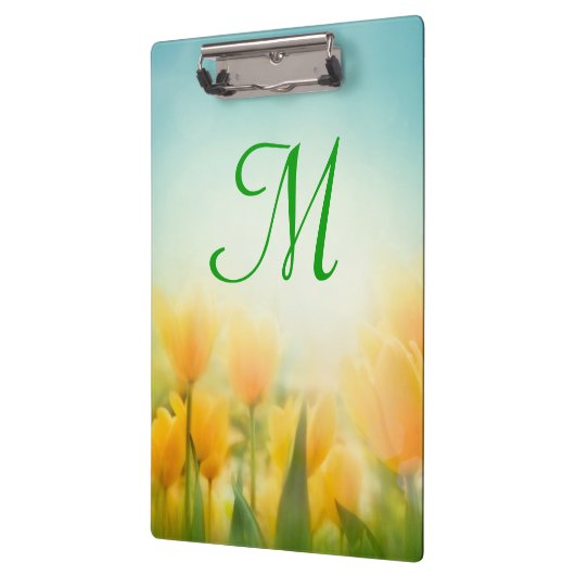Sun Kissed Tulpen Monogram Initiaal Clip Board Klembord (Links)