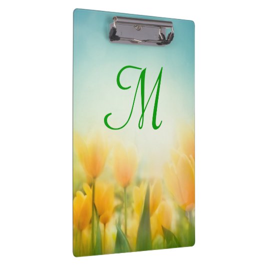 Sun Kissed Tulpen Monogram Initiaal Clip Board Klembord (Rechts)