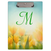 Sun Kissed Tulpen Monogram Initiaal Clip Board Klembord (Voorkant)