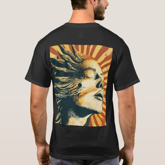 Sun-Kissed Vibes" "Chasing Zonsondergangen" "Solar T-shirt (Achterkant)