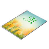 Sun Kissed Yellow Tulip Monogram Initiaal Notitieb Notitieboek (Linkerzijde)