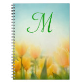 Sun Kissed Yellow Tulip Monogram Initiaal Notitieb Notitieboek (Voorkant)