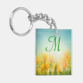 Sun Kissed Yellow Tulips Sleutelhanger (Voorkant Links)
