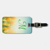 Sun Kissed Yellow Tulpen Monogram Bagagelabel (Voorkant horizontaal)