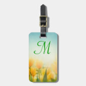 Sun Kissed Yellow Tulpen Monogram Bagagelabel (Voorkant verticaal)
